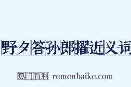 野夕答孙郎擢近义词是什么意思的图片